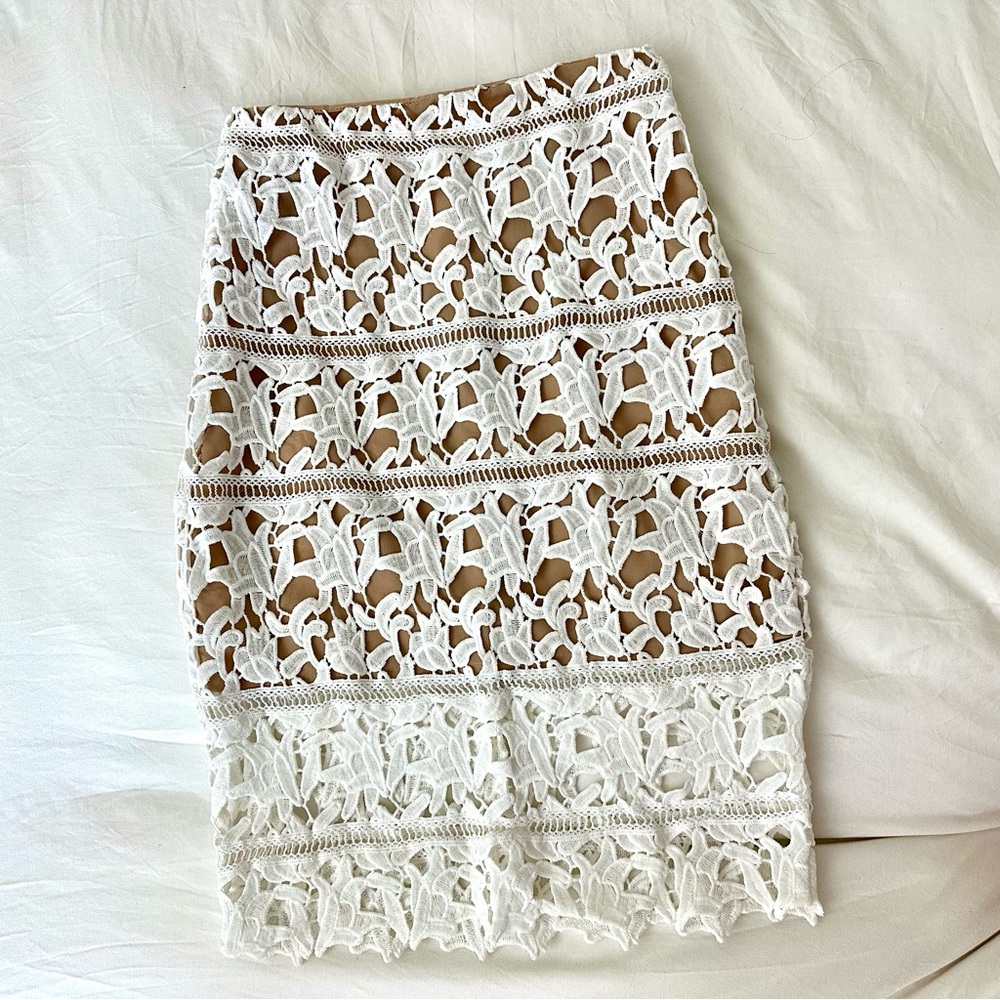 Lace midi skirt